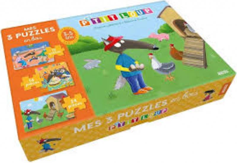 Mes 3 puzzles en bois P'tit Loup